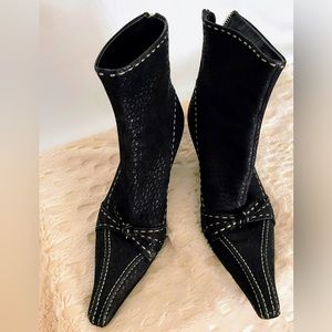 Vintage Prada Black Ankle Boots